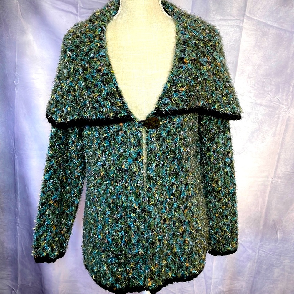 SUSAN BRISTOL OVERSIZED COLLAR BOUCLE JACKET SIZED L